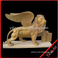Marble Winged Lion Statue Carving Sculpture YL-D189